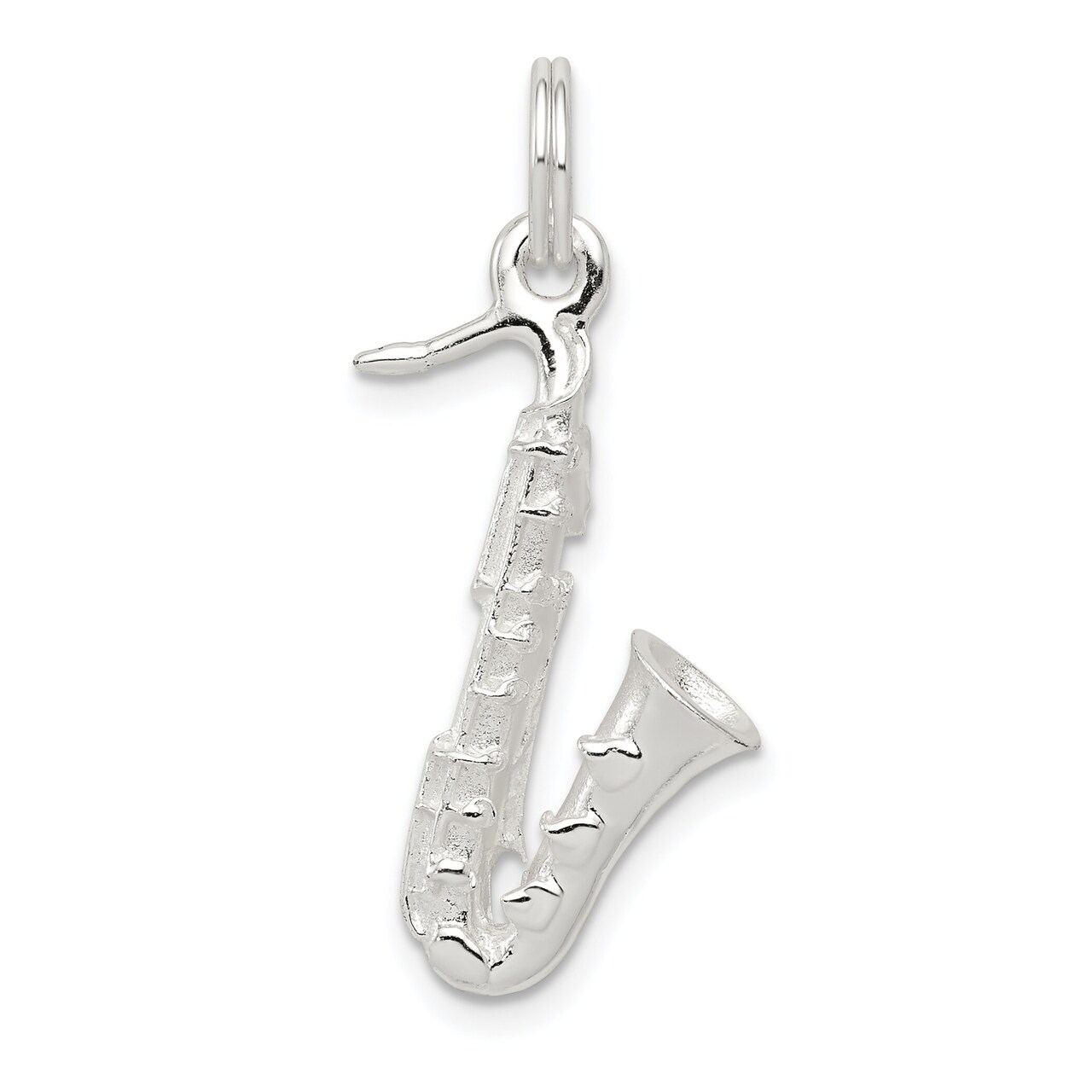 Sterling Silver Saxaphone Charm Music Pendant Jewelry 25mm x 15mm